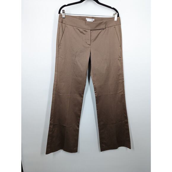 Max Mara To The Max women 10 Tan Cotton Blend Wide Leg Trouser Work Career Pant - Picture 2 of 10